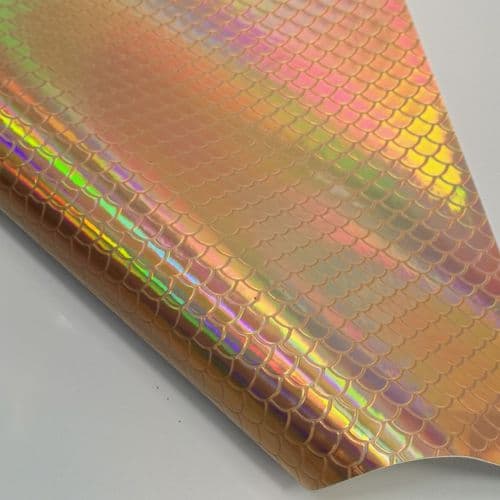 Peach Pink Mermaid Fabric Eurotulle