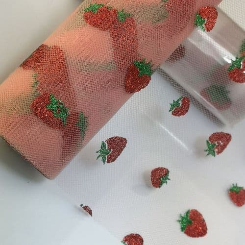 Pink Strawberry Soft Tulle Neeting Fabric Eurotulle