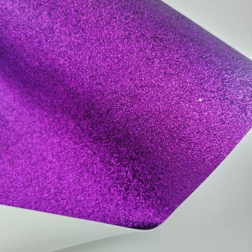 Purple Fine Glitter Fabric A4 Eurotulle
