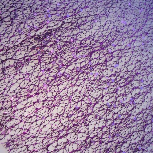 Purple Glitter Spider Netting Fabric 12 inch Eurotulle