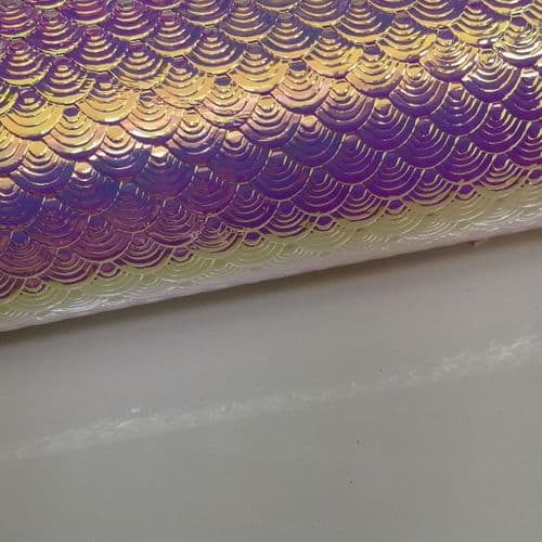 Purple Laser Mermaid Embossed Fabric Eurotulle