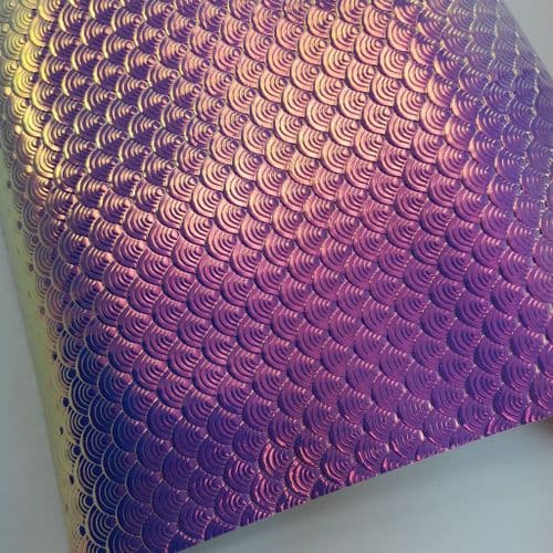 Purple Mermaid Leatherette Fabric Eurotulle