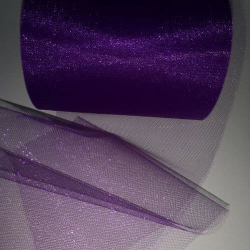 Purple Shimmer Shiny Soft Tulle 6 inch Eurotulle