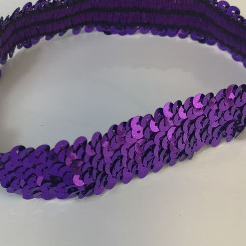 Purple Stretch Sequin Trim