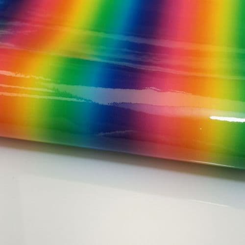 Rainbow Leatherette Fabric Eurotulle