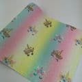 Rainbow Unicorn Glitter Fabric UK