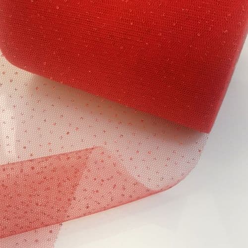 Red Enhance Sparkle Soft Tulle 6" x 100 Y