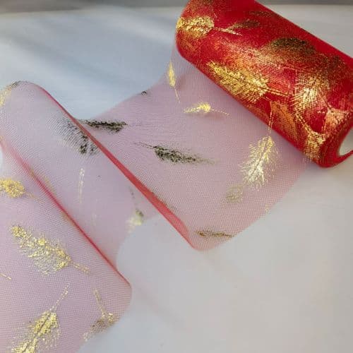 Red Feather Soft Tulle Roll variants Size