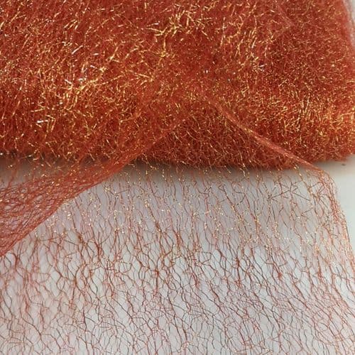 Red Spider Metallic Tulle Netting Fabric