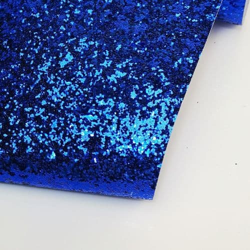 Royal Blue Chunky Glitter Fabric Eurotulle