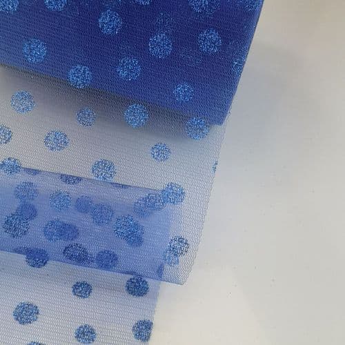 Royal Blue Enhance Soft Glitter Tulle 6 inch Soft Tulle Fabric
