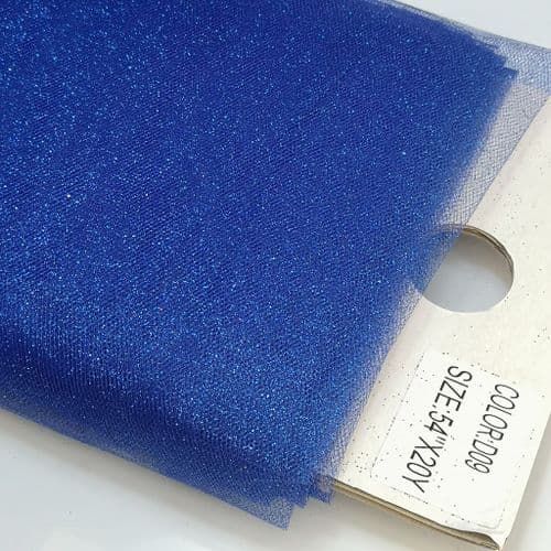 Royal Blue Glitter Soft Tulle 54inch x 20 Y