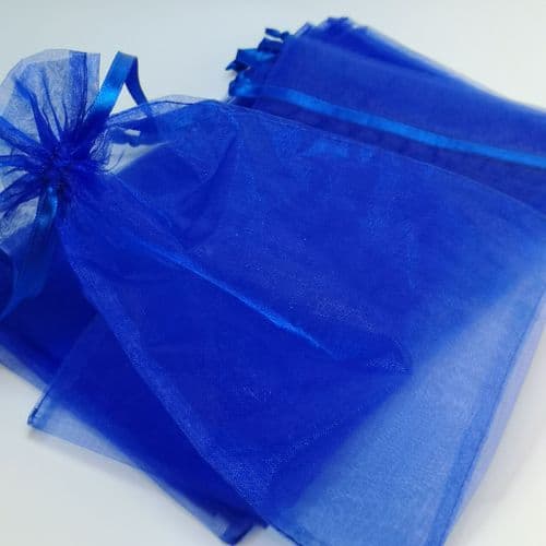 Royal Blue Organza Pouch with Ribbon Drawsting 6" x 9" 15 cm x 22.5 cm 30 pcs Pack