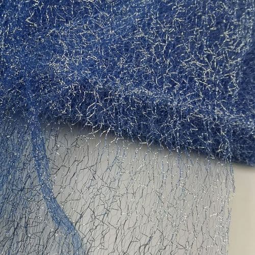 Royal Blue Spider Metallic Tulle Netting Fabric