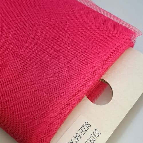 Shocking Pink Stiff Tulle Fabric 54 inch Eurotulle