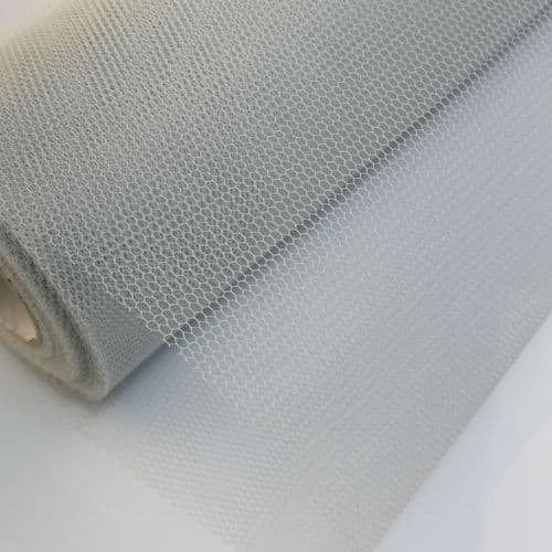 Silver Stiff Tulle Stiff Netting Roll Fabric 12inch x25 Yards Eurotulle