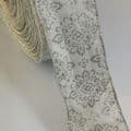 Silver Wish Flower Wired Ribbon  6.2cm
