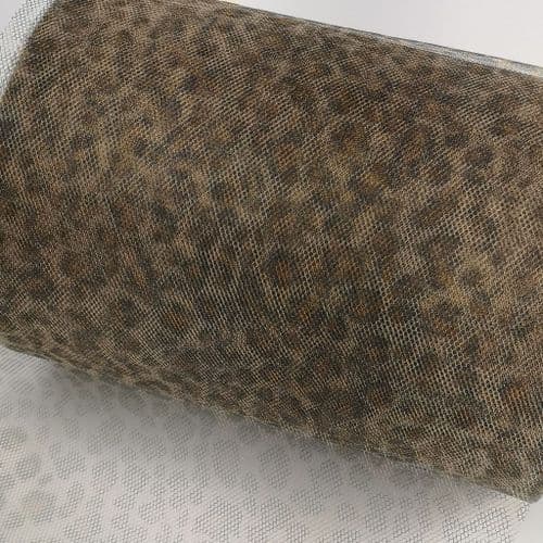 Soft Tulle Leopard Black Brown