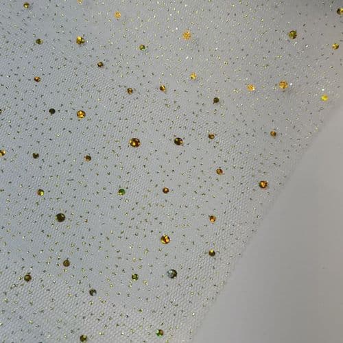 Sparkle Tulle Glitter sparkles Ivory Off White Enhanced Soft Tulle