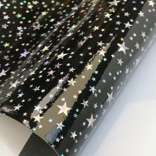 Stars in the Dark Leatherette Fabric Eurotulle