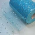 Stars Shape Sequin Aqua  6x100Y Tulle Fabric