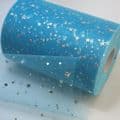 Stars Shape Sequin Aqua  6x100Y Tulle Fabric