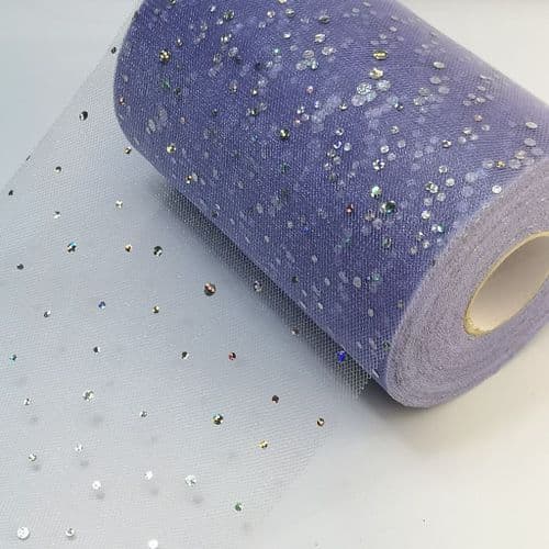 Tulle Roll Lavender Sequin Tulle 6 inch width Eurotulle