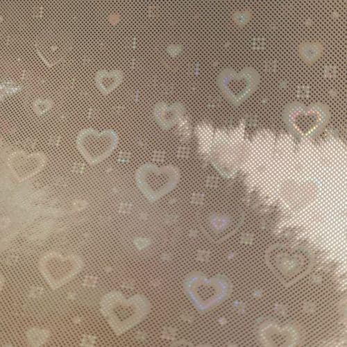 Twinkle Hearts Beige Gold Fabric Eurotulle