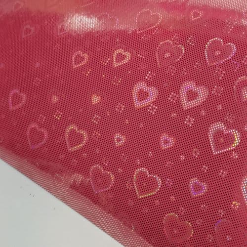 Twinkle Hearts Cherry Pink Fabric Eurotulle