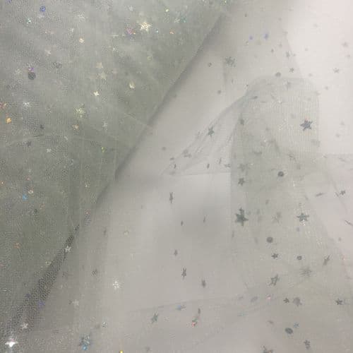 Wedge wood Gray Sparkle Sequin Soft Tulle 54 inch