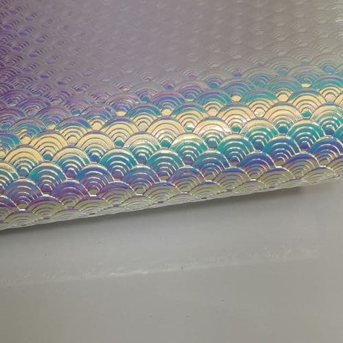 White Laser Mermaid Shell EM Fabric Eurotulle 07