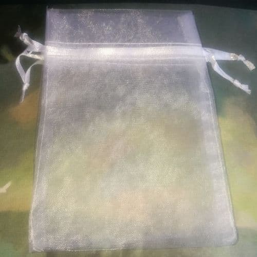 White Organza Pouch with Ribbon Drawsting 4" x 5.5 inch 10 cm x 14 cm 12 pcs Pack