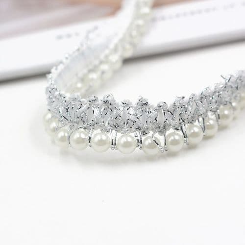 White Pearl With Silver Trim