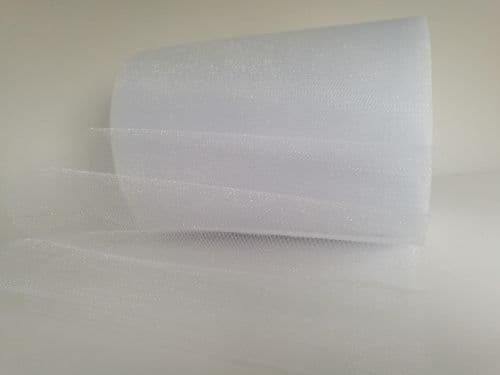 White Shimmer Shiny Tulle Roll Eurotulle