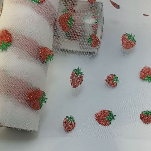 White Strawberry Soft Tulle Neeting Fabric Eurotulle