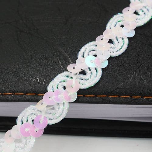 White Wiggle Sparkles Trimming 1.2cm width