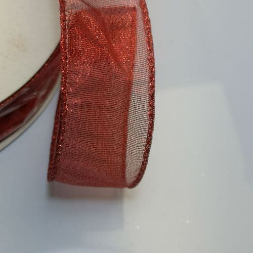 Wired Red Ribbon 38 mm Eurotulle