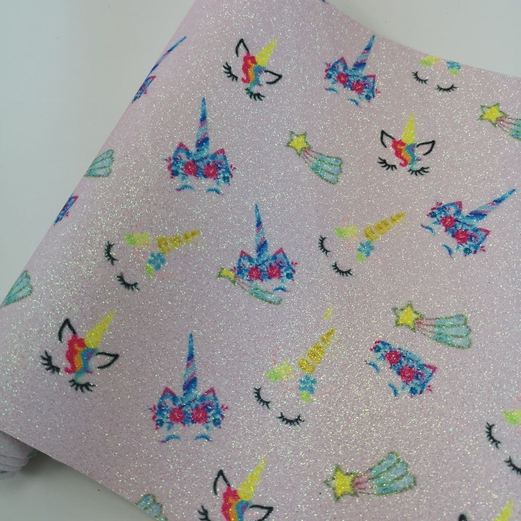 Wish Unicorn Glitter Fabric UK