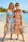 ABSTRACT FLORAL MIDI DRESS