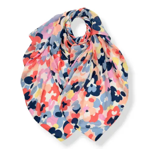 ABSTRACT FLORAL PETAL SCATTER SCARF
