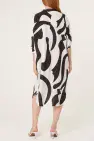 ABSTRACT PRINT BUTTON UP SHIRT DRESS