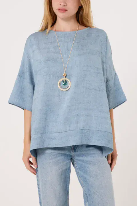 ACID WASH SHORT SLEEVE TOP