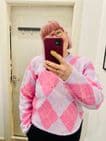 ARGYLE ROUND NECK KNIT
