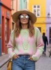 ARGYLE ROUND NECK KNIT