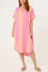AZTEC PRINT COTTON CHEESECLOTH SHIRT DRESS