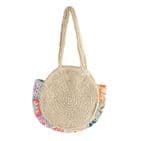 BALI STRAW COLOURED STRAW CIRCLE TOTE