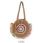 BALI STRAW COLOURED STRAW CIRCLE TOTE