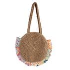 BALI STRAW COLOURED STRAW CIRCLE TOTE