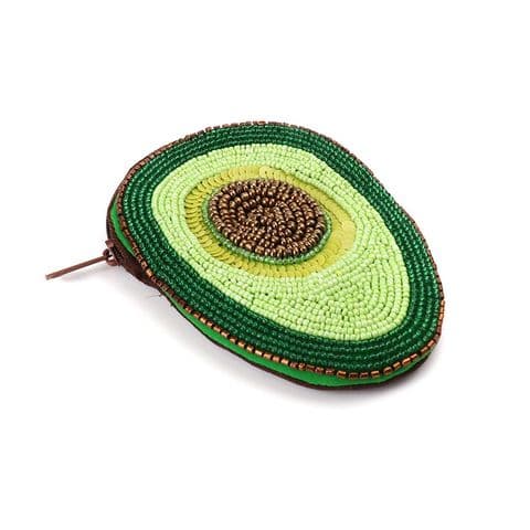 BEADED AVOCADO PURSE