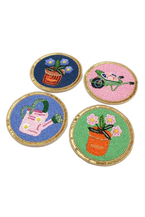 BEADED GARDENING COASTERS